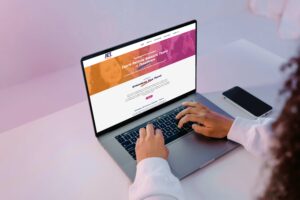 Jet laptop working mockup